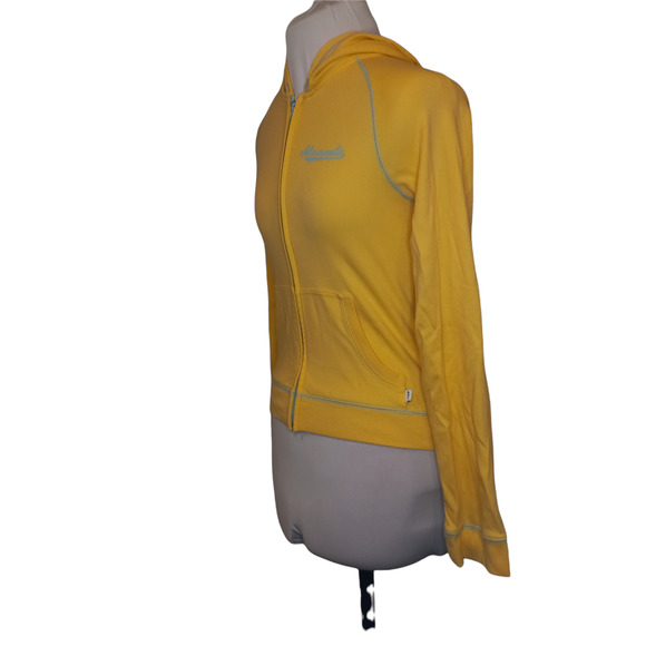 Y2K Vintage Abercrombie & Fitch Soft Yellow Zip Up Hoodie - Picture 4 of 6